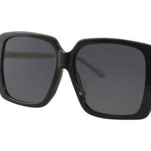 Black Gg0567sa 001 Women's Black-crystal/Grey Lens Square Sunglasses